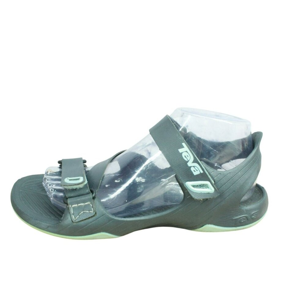 Teva Barracuda Gray Nylon Hook & Loop Slingback Strappy Sports Sandals Size 8